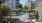 a pool in a courtyard between buildings
