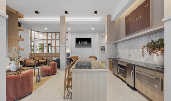 a room with a table chairs and a couch